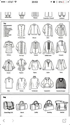 Types Of Tops, Fashion Terminology, Scarf Photography, Fashion Infographic, Outfits Simple, Sewing Blouses, Design Sketchbook, Clothing Guide