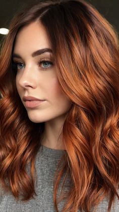 Edgy 39 Copper Hair Color Ideas for Copper with Red Highlights 🌼 Copper Lob, Red Highlights, Copper Hair, Fiery Red, Style At Home