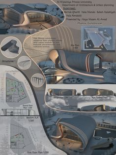 an architectural diagram shows the various sections of a building that are connected to each other