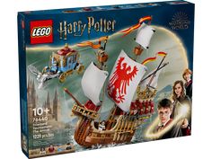 the lego harry potter ship is in its box