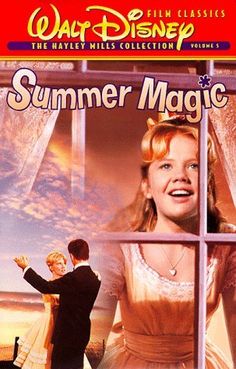 the movie poster for summer magic starring actors in front of a window with an image of a man and woman