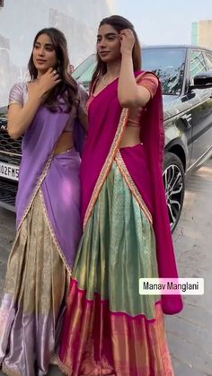 South Indian Langa Blouse, South Indian Langa Voni, Simple Langa Voni Half Saree, Fashion Attire Style, Langa Davani Designs Traditional, South Indian Half Sarees Traditional, Simple Langa Voni, Tamil Half Saree, South Indian Half Saree Look