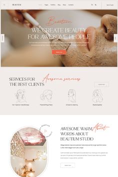 an image of a website design for a beauty salon