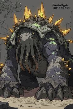 an image of a giant monster with spikes on its head