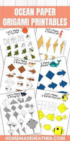 the ocean paper origami printables are great for kids and adults to make