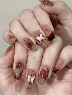 Winter Fragrance, Nagel Tips, Butterfly Kisses, Nail Jewelry, Pink Leopard Print, Hand Painted Flowers, Stars At Night, False Nail, Nail Arts