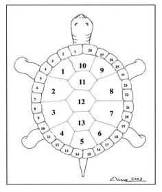 a turtle with numbers on it's shell