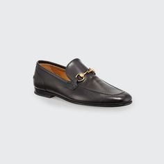 Gucci loafer in soft and supple leather. Blake construction. Horsebit strap. Stitched detail at heel. Leather sole. "Jordaan" is made in Italy. Gucci Jordaan, Gucci Men, Bergdorf Goodman, Leather Loafers, Dark Brown, Men's Fashion, Tops Designs, Loafers, In Italy