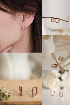 #accessories #accessory #ootd #earring #stud #jewelry #roundedsquare #rhinestone