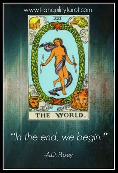 a tarot card with the words in the end we begin