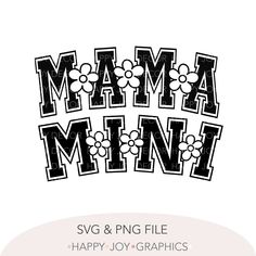 Check out our Mama and Mini SVG design, perfect for crafting projects. This Mama Mini SVG file features a varsity style and a daisy, making it a must-have for anyone looking to create a sweatshirt to wear with their daughter. Also a great design for a t-shirt, tumbler or tote bag.  THIS IS A DIGITAL FILE NOTHING PHYSICAL WILL BE MAILED TO YOU. This file is an instant download and nothing will be physical will be sent to you. You order will NOT have the watermark on it as seen in listing. Your fi Mommy And Me Svg Free, Daisy Svg, Cricut Projects Easy, Mama And Mini, Varsity Style, Mom Era, Mama Svg, Vinyl Graphics, Mom Svg