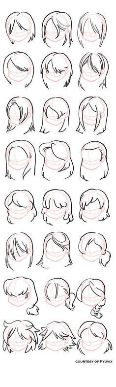 the different types of hair and how to draw them