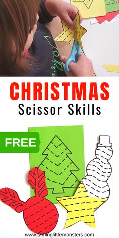 christmas scissors skills for kids to make their own cut outs and cut out the paper