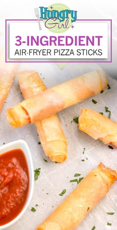 three ingredient air fryer pizza sticks with sauce