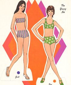 two women in swimsuits standing next to each other