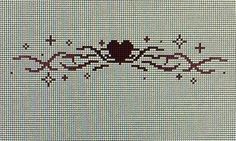 a cross stitch pattern with hearts on it