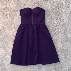 Purple Dress With Chest Cutout Sheer Strip On Chest Very Flattering Stretchy Fits A Small/Medium Nwot! Dresses Formal Purple, Purple Skater Dress, Purple Short Dress, Purple Shorts, Adrianna Papell Dresses, Plum Purple, Dresses Formal, Adrianna Papell, Purple Dress