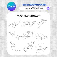 the paper plane line art is shown