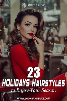 Festive Hairstyles, Cozy Gathering, Holiday Hairstyles, Elegant Updo, Party Look, Soft Curls, Party Hairstyles, Party Looks, Perfect Party