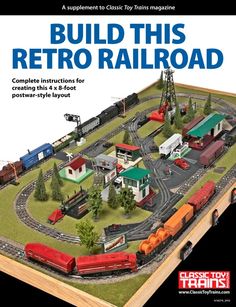 a model train set is shown on the cover of this book, build this retro railroad