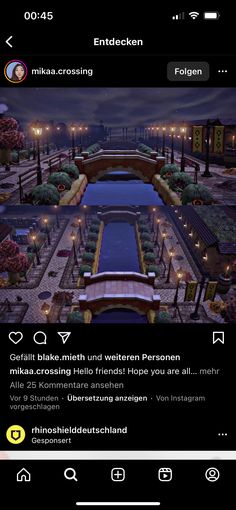 an iphone screenshot of a garden with lights