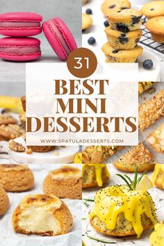 Best Mini Desserts Collection Bite Size Desserts For A Crowd, Easy Bite Size Desserts, Mini Chocolate Desserts, Desserts To Bake, Mini Dessert Easy, Desserts For Parties, Mini Banana Muffins, Mini Pie Recipes, Fancy Desserts Recipes