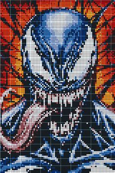 a cross stitch pattern with an image of a predator