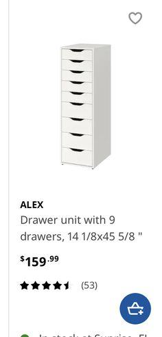 a white drawer with drawers is on sale for $ 19 99 and it's up to