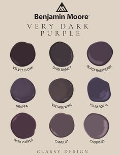 the different shades of purple paint