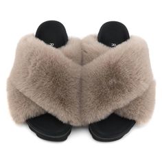 Back in stock and expanded to size 42!  Our clouds are made with one of the highest quality faux furs available, hand selected from hundreds for its density and luscious feel , it creates a luxe, cool and sporty look. We integrate a unique process by hand that incorporates memory foam into our uppers which creates extr Nude Slippers, Beige Slippers, Cloud Slippers, Cloud Shoes, Shoe Image, Faux Fur Slippers, Fuzzy Slippers, Fur Slippers, Feel It