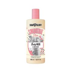 The next best thing to waking up to the smell of breakfast? Taking a shower (or bath) with our RICH & FOAMOUS BODY WASH. With a special blend of raw flower honey, almond milk, this nourishing, ultra-softening body wash conditions and deeply moisturizes skin. Scented with Soap & Glory's Smoothie Star fragrance; a mouth-wateringly moreish blend with rich, nutty almonds and comforting, gourmand vanilla. How to Use: 1) Rub a handful of RICH & FOAMOUS BODY WASH onto damp skin 2) Massage into a bubbly Smoothie Star Soap And Glory, Soap And Glory Smoothie Star, Soap And Glory Body Wash, Butter Packaging, Perfume Wishlist, Pink Core, Soap Glory, Bath N Body Works, Beauty Routine Tips