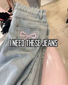 #whisper #bows #coquette #jeans #aesthetic #fyp Bow Jeans Outfit, Jeans With Bows, Coquette Jeans, Pink Nintendo, Slay Fits, Sza Singer, Bow Jeans, Jeans Aesthetic, Preppy Inspo