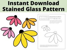 the printable flower pattern is shown with instructions for how to make it and then cut out