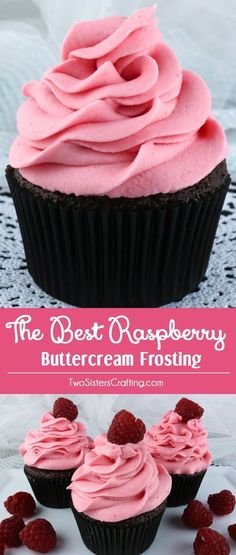 the best raspberry buttercream frosting recipe for chocolate cupcakes