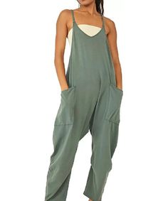 This cool-mom jumpsuit trend is now available at Bump City and to be worn “daily” for every trimester into postpartum mom life! We love the string shoulder, two front pockets, breathable spandex fabric and baggy chic fit. Color: Sage Green, Washed Black Fabric: 95% Polyester, 5% Spandex Maternity, Nursing-Friendly & Postpartum Wear Sizing: S (0-4), M (6-10), L (12-14), XL (16-18) Romper Long Pants, Straps Jumpsuit, Jumpsuit Casual, Pocket Jumpsuit, Solid Jumpsuit, Solid Color Jumpsuits, Cami Jumpsuit, Legging Jeans, Loose Jumpsuit