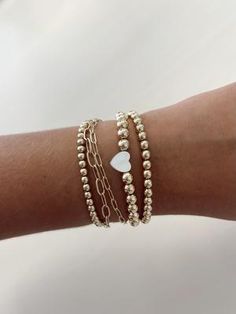 MEREDITH BRACELET – ALV Jewels Alv Jewels, Gold Ball Bracelet, Pearl Heart, Ball Bracelet, Life Is Too Short, Necklaces And Bracelets, Hair Clothes, Jewelry Inspo, Beauty And Fashion