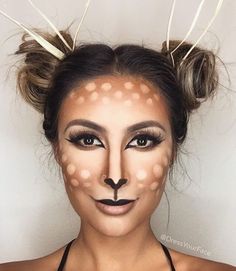 Bambi Costume, Make Up Diy, Makeup Clown, Fantasy Make-up, Deer Makeup, Animal Makeup, Deer Costume, Theatrical Makeup, Halloween Costumes Makeup