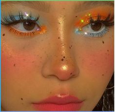 Vibrant Neon Make Up Inspo | Follow me for similar content! Pinterest: @bunniegotlost Twitter : @stonedbunniie Tiktok: @bunnyyysworld Dark Circles Makeup, Vampire Bride, Neon Makeup, Covering Dark Circles, Concealer For Dark Circles