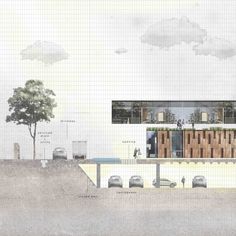 an architectural rendering of the exterior of a building