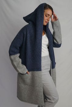 An open-front Coat in a selection of two colors and everyday neutrals, offers a long length of coziness.The best option to wear while working from home! This Alpaca Coat has everything... it is warm, cozy and stylish. Cozy Hooded Cashmere Outerwear, Cozy Cashmere Outerwear With Shawl Collar, Wool Outerwear For Winter Loungewear, Wool Outerwear For Winter, Cozy Sweater Coat For Work, Cozy Wool Outerwear For Everyday, Cozy Wool Outerwear For Layering, Cozy Gray Sweater Coat For Loungewear, Cozy Cashmere Outerwear For Winter