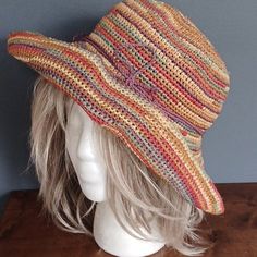 Great Condition Helen Kaminski Hat Multicolor Flat Brim Summer Hat, Spring Multicolor Sun Hat With Flat Brim, Multicolor One-size Fedora Straw Hat, Multicolor One Size Fedora Straw Hat, Multicolor Fedora Straw Hat, Multicolor One Size Fits Most Fedora Straw Hat, Multicolor Woven Crochet Hat For Spring, Multicolor Flat Brim Sun Hat For Kentucky Derby, Multicolor Flat Brim Bucket Hat For Spring