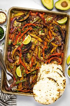 an overhead view of mexican food on a tray