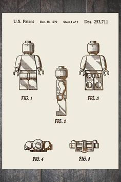 the instructions for how to use legos in an old fashion style, with pictures and text on it