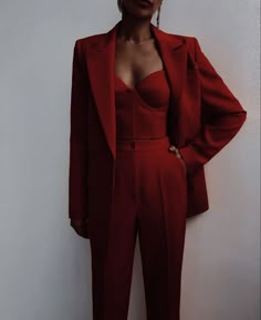 Women Suits Prom, Women Suits Prom Classy, Red Pantsuit, Suits Prom, Woman Suit, Women Suits, Prom Suits, Woman Suit Fashion, Mode Casual