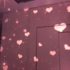 there are hearts on the wall in this room