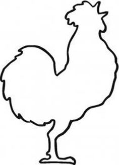 a black and white drawing of a rooster standing on one leg with its head turned to the side