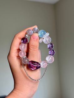 FREE SHIPPING to the US when you spend $35+ at my shop!  Size:  11-15mm Rose Quartz, Amethyst, Labradorite, Moonstone, Aquamarine, Silver Plated Copper Accessories Elevate your energy and style with my handcrafted gemstone bracelet! Only ONE availability - Order it now! You will receive the product as shown in the picture. This bracelet is suitable for wrist sizes ranging from 5.5-6 inches (14-15 cm) which is standard female size. If your wrist size falls outside this range, please inform me after purchasing, and I will adjust the beads accordingly to fit your size. Please Read: I strive to provide you with high-quality, affordable jewelry. Each piece is crafted with love and care. While I make every effort to select flawless gemstones, please note that gemstones are naturally occurring mi Agate Gemstone Beaded Bracelets As Gift, Agate Gemstone Beads Crystal Bracelet As Gift, Fluorite Gemstone Bracelets With Round Beads, Agate Gemstone Beaded Bracelets For Healing, Adjustable Fluorite Crystal Bracelet With Natural Stones, Amethyst Gemstone Beads Bracelet For Gifts, Amethyst Gemstone Beads Bracelets As Gift, Amethyst Gemstone Beads Bracelet As Gift, Moonstone Bracelets With Natural Stones For Healing