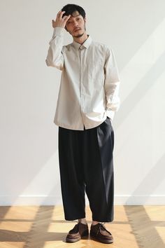 Black Wear For Men, Asian Minimalist Fashion, Japanese Minimalist Fashion Men, Mens Work Outfits