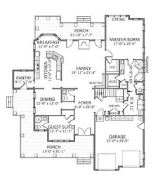 the floor plan for this house shows the living area and dining room, as well as the