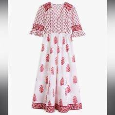 100% Organic Cotton Midi/Maxi Mid Length Sleeves V Neck Comes With White Under Dress Measurements: Xs 90cm (Chest) 74cm (Waist) 131cm (Length) Strawberry Bouquet, Tuckernuck Dress, Pink City, On The Border, Mid Length Sleeves, Zip Dress, Dresses Pink, Holiday Wardrobe, Under Dress